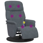 vidaXL Fauteuil de massage inclinable Gris foncé 91 x 71 x 105 cm