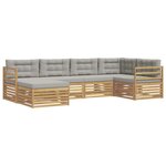 vidaXL Ensemble de canapés d'extérieur 6 pc Blanc et gris clair