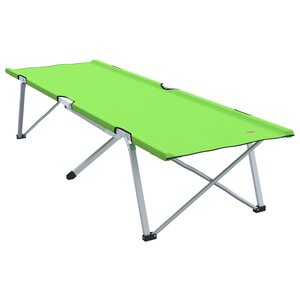 vidaXL Lit de camping pliant Vert foncé Métal  Tissu Simple Pliable