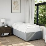 vidaXL Cadre de lit Gris clair 90x190 cm Tissu