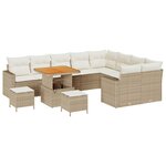 vidaXL Ensemble de canapé de jardin avec coussin 12 Pièces beige et crème