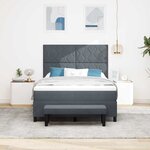 vidaXL Lit à ressorts avec matelas Gris foncé 140 x 190 cm Velours