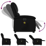 vidaXL Fauteuil inclinable de massage électrique noir similicuir
