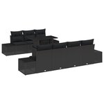 vidaXL Ensemble de Canapés de Jardin 8 Pièces avec Coussins Noir Rattan