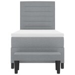 vidaXL Lit à ressorts avec tête de lit Gris clair 90 x 190 cm tissu