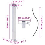 vidaXL Colonne à eau de jardin 60 cm acier inoxydable carré