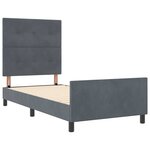 vidaXL Lit à ressorts avec tête de lit Gris foncé 80 x 200 cm Velours