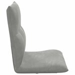 vidaXL Fauteuil de sol ajustable Gris clair Velours