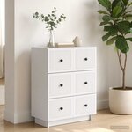 vidaXL Armoire à tiroirs Blanc 66 x 34 5 x 90 cm Bois d'ingénierie