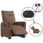 vidaXL Fauteuil inclinable de massage électrique Marron Tissu