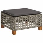 vidaXL Salon de jardin 8 Pièces avec coussins gris résine tressée