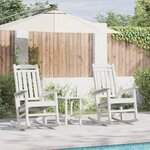 Ensemble de salon de jardin vidaXL 3 pièces blanc HDPE