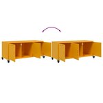 vidaXL Meuble TV jaune moutarde 100 5x39x43 5 cm acier