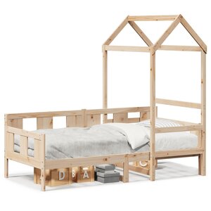 vidaXL Lit de jour avec toit sans matelas 90x200 cm bois massif