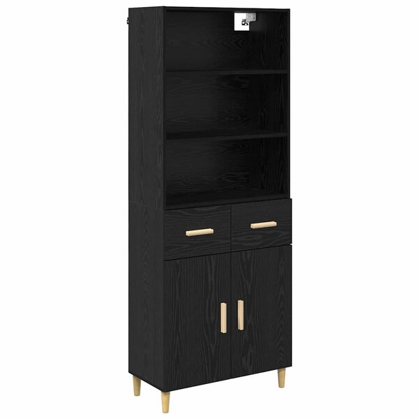 vidaXL Haut Armoire Chêne noir 69 5 x 34 x 180 cm Bois d'ingénierie