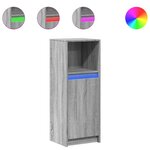 vidaXL Buffet avec LED sonoma gris 38x34x100 cm bois d'ingénierie