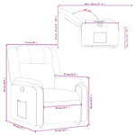 vidaXL Fauteuil inclinable Crème Tissu