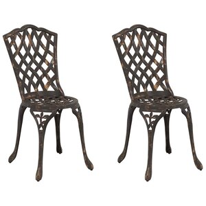 vidaXL Chaise de jardin 2 Pièces Bronze 55 x 56 5 x 91cm Aluminium