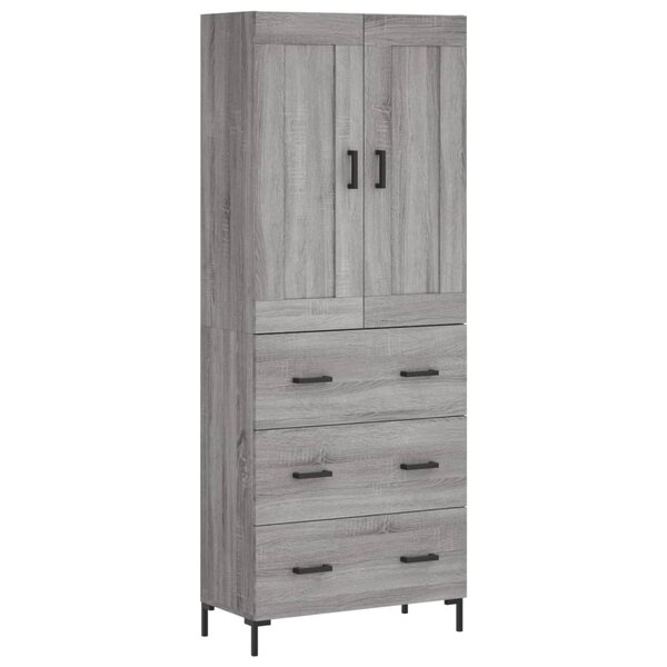 vidaXL Buffet haut Sonoma gris 69 5x34x180 cm Bois d'ingénierie
