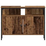 vidaXL Ensemble de mobilier de salle de bain avec porte 3 Pièces Marron