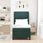 vidaXL Lit à ressorts avec matelas Vert foncé 80 x 200 cm Velours