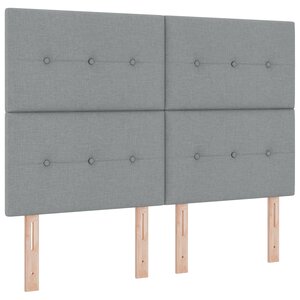 vidaXL Lit à sommier avec matelas gris clair 140x200 cm tissu