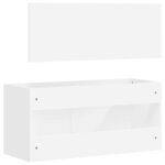 vidaXL Armoire de salle de bain avec miroir blanc bois d'ingénierie
