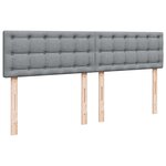 vidaXL Sommier à lattes de lit avec matelas Gris clair 180x200cm Tissu