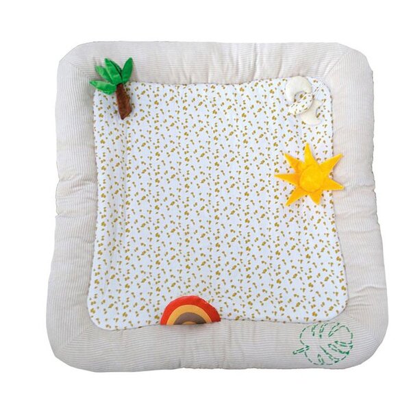Tapis d'activités safari pour bébé Beige 100 x 100 cm