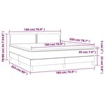 vidaXL Sommier à lattes de lit avec matelas LED Vert foncé 180x200 cm