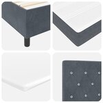 Lit Box Spring vidaXL avec Matelas et LED Gris Foncé 160x200 cm Velours
