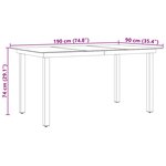 vidaXL Table de jardin Noir 190x90x74 cm Aluminium et verre