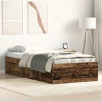 vidaXL Cadre de lit sans matelas vieux bois 90x190 cm bois ingénierie