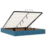 VidaXL Cadre de lit ottoman sans matelas bleu foncé 180x200 cm velours