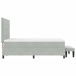 vidaXL Lit à Sommier à Ressorts avec Matelas & Banc Gris Clair 140x200 cm Velours