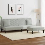 vidaXL Ensemble de canapés 2 Pièces avec coussins gris clair velours