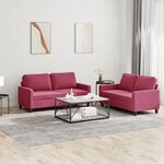vidaXL Ensemble de canapés 2 Pièces avec coussins Rouge bordeaux Velours