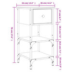vidaXL Tables de chevet 2 Pièces noir 34x36x70 cm bois d’ingénierie