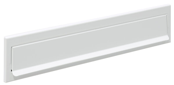 Entrée de boîte aux lettres en acier pour porte  mur  C-613  33 5 x 3 cm  Blanc