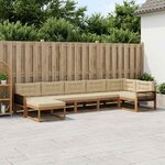 vidaXL Ensemble de canapés d'extérieur 7 Pièces Naturel et Beige