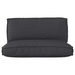 vidaXL Set de coussins de palette 2 Pièces Noir 120 x 80 x 12 cm
