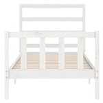 vidaXL Cadre de lit sans matelas blanc 90x190 cm bois de pin massif