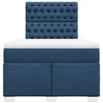 vidaXL Sommier à lattes de lit avec matelas bleu 120x190 cm tissu