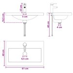 vidaXL Lavabo de salle de bains Chrome 61 x 40 x 16 5 cm métal