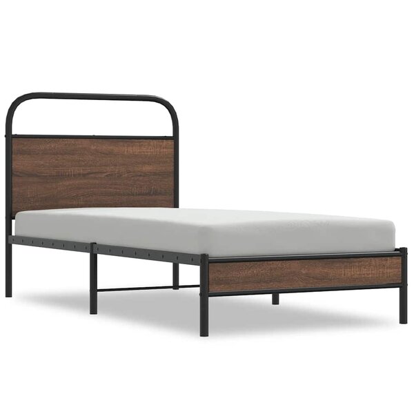 vidaXL Cadre de lit sans matelas 90x190cm chêne marron bois ingénierie