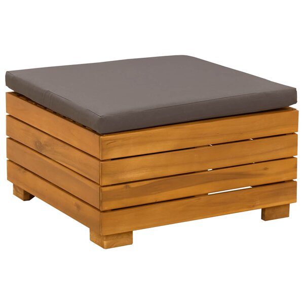 vidaXL Pouf de Jardin Bois d'Acacia Massif Marron