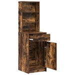 vidaXL Highboard en chêne fumé  40x41x135 cm  en bois d'ingénierie