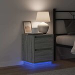 vidaXL Cabinet de chevet avec Gris 39 x 34.5 x 50 cm Bois d'ingénierie