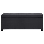 vidaXL Banc avec compartiment de rangement 116 cm Noir Polyester