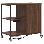 vidaXL Cabinet de Bureau avec roue Chêne marron 76 x 41 x 72 cm